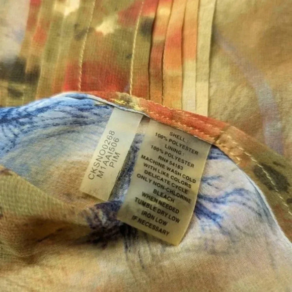 Calvin Klein abstract colored polyester blouse top Size S - Picture 9 of 9